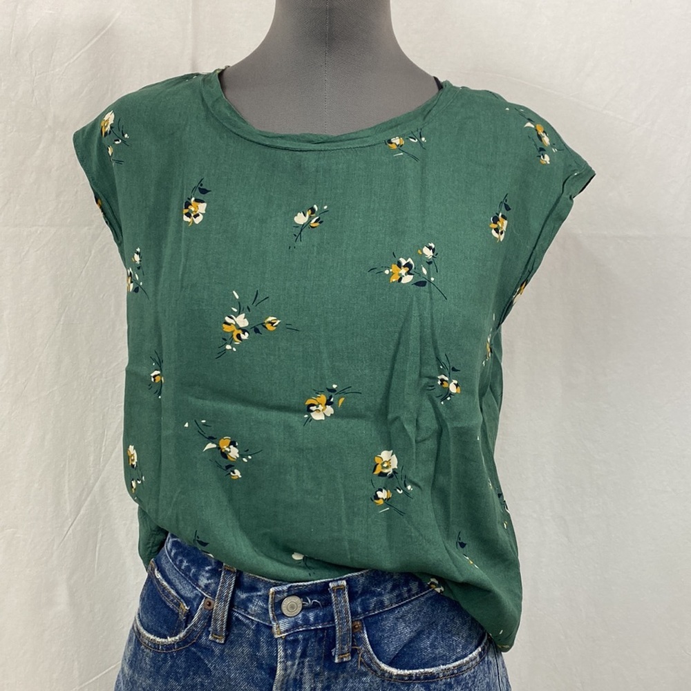 Abercrombie& Fitch short sleeve tunic blouse top printed S